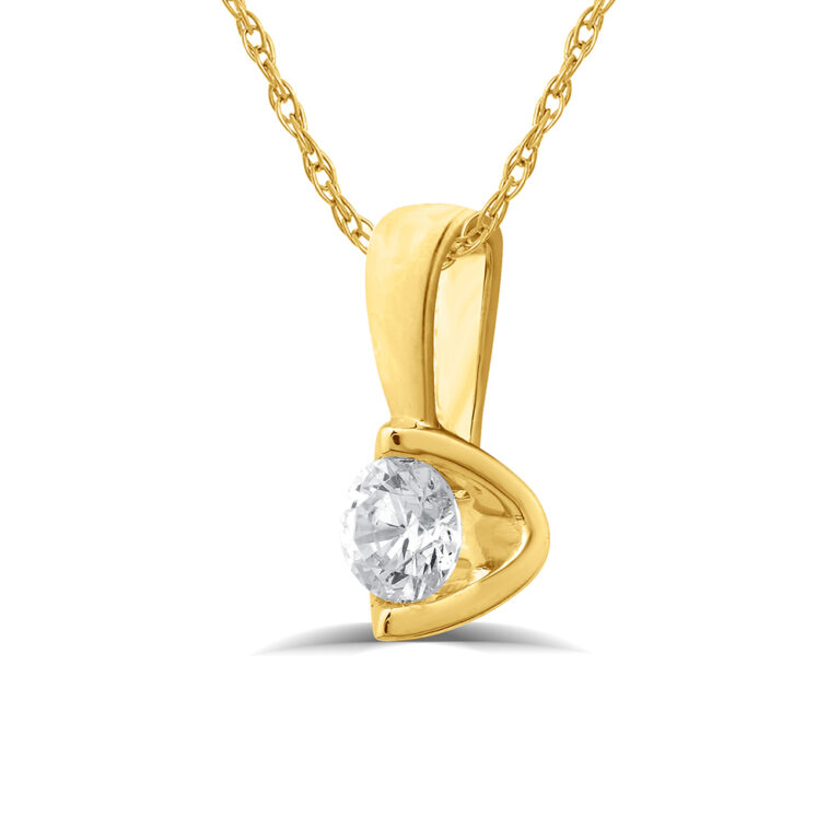 Lab Grown Tension Set Diamond Solitaire Necklace