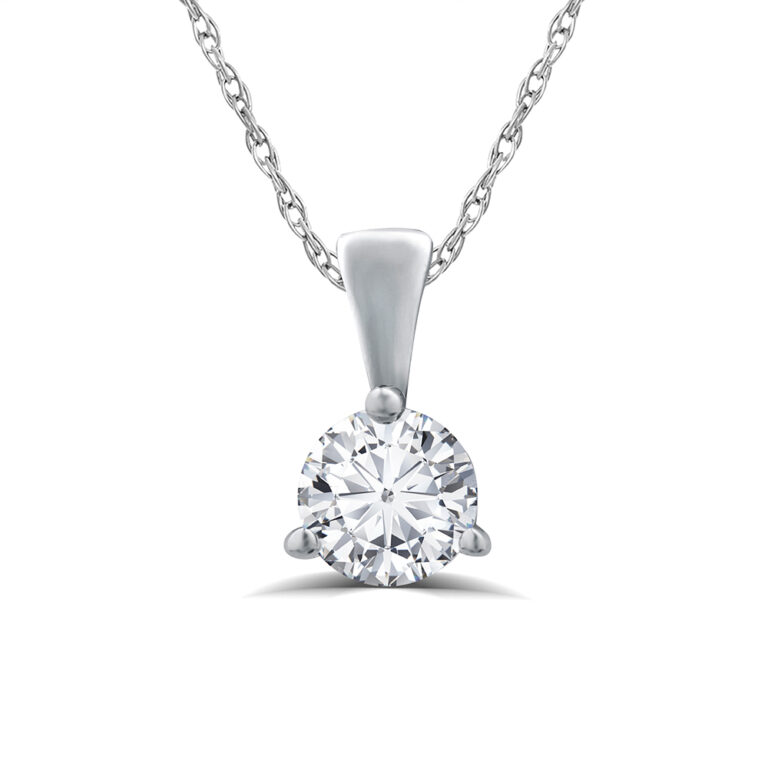 Martini Set Lab Grown Solitaire Diamond Necklace