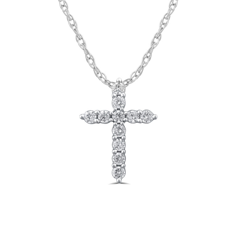 Essential Lab Grown Floating Diamond Cross Necklace