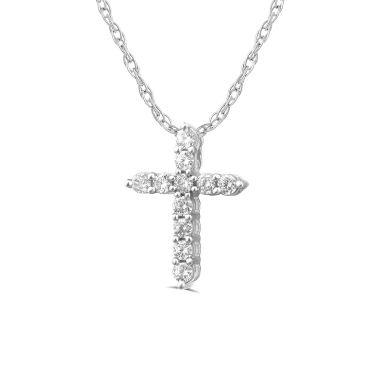 Essential Lab Grown Floating Diamond Cross Necklace