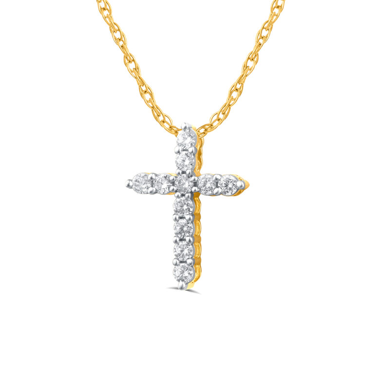 Essential Lab Grown Floating Diamond Cross Necklace