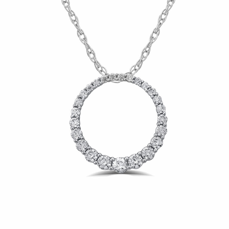 Lab Grown Graduating Circle Diamond Necklace