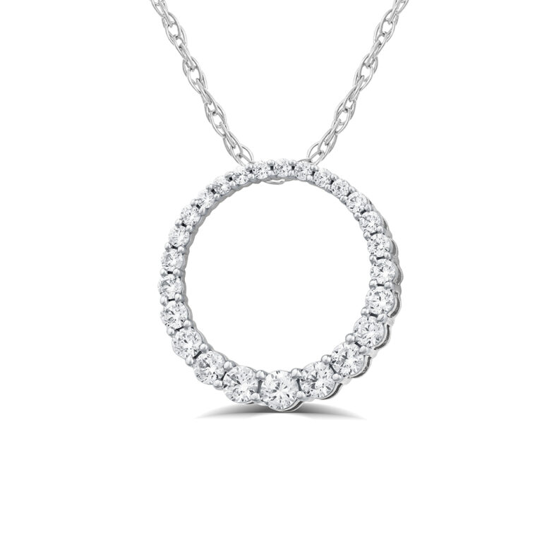 Lab Grown Graduating Circle Diamond Necklace