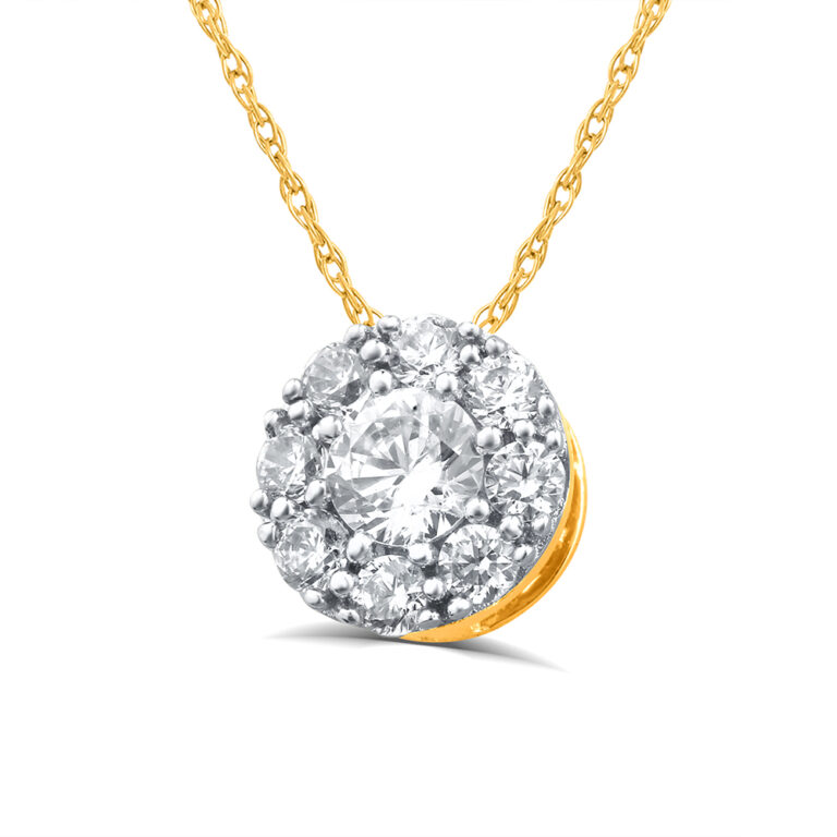 Floating Lab Grown Round Diamond Cluster Necklace