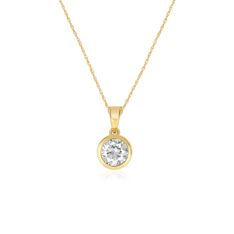 Lab Grown Bezel Set Diamond Necklace