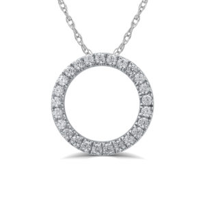 Lab Grown Circle Diamond Necklace Pendant | 925 Sterling Silver 1 ct. tw. _1