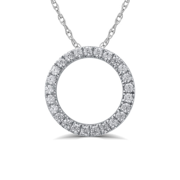 Lab Grown Circle Diamond Necklace Pendant | 925 Sterling Silver 1 ct. tw. _1