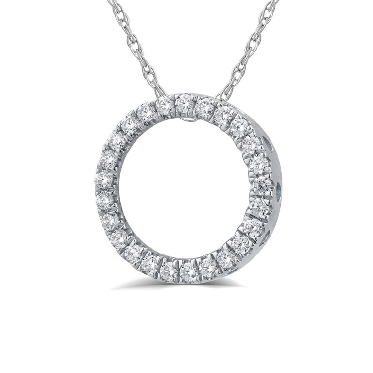 Lab Grown Circle Diamond Necklace Pendant