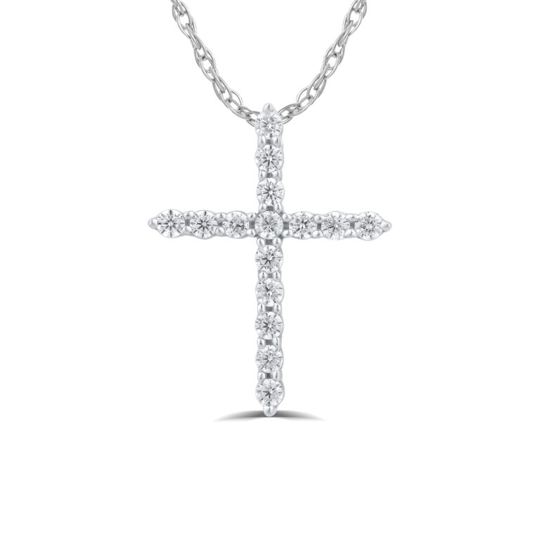 Lab Grown Floating Diamond Cross Necklace