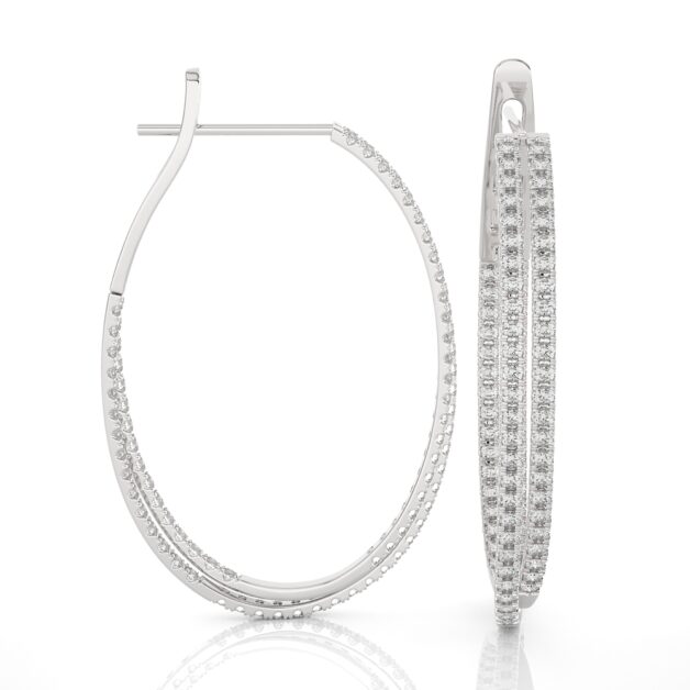 Luxe Interwoven Lab Grown Diamond Hoop Earring | 14K White Gold 1 3/4 ct.tw._1