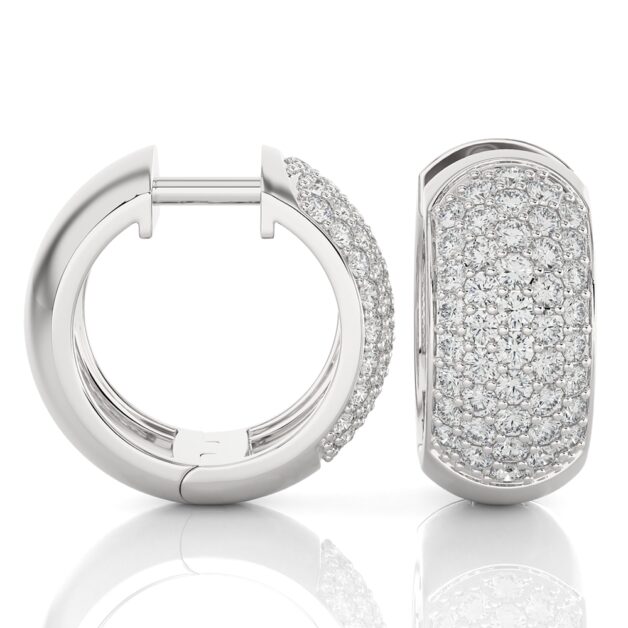 Luxe Lab Grown Diamond Huggie Earrings | 14K White Gold 1 1/2 ct.tw._1