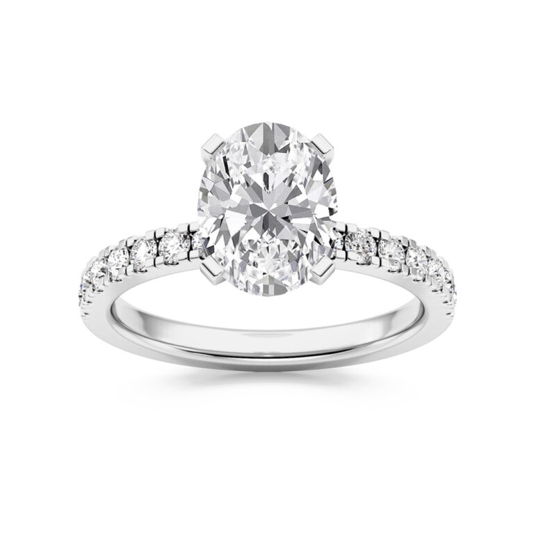 Troy Two Tone Lab Grown Pavé Diamond Engagement Ring