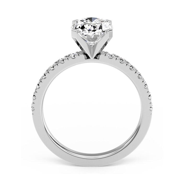 Troy Two Tone Lab Grown Pavé Diamond Engagement Ring