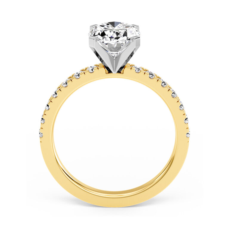 Troy Two Tone Lab Grown Pavé Diamond Engagement Ring