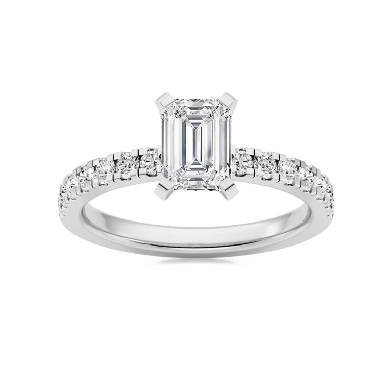 Troy Two Tone Lab Grown Pavé Diamond Engagement Ring