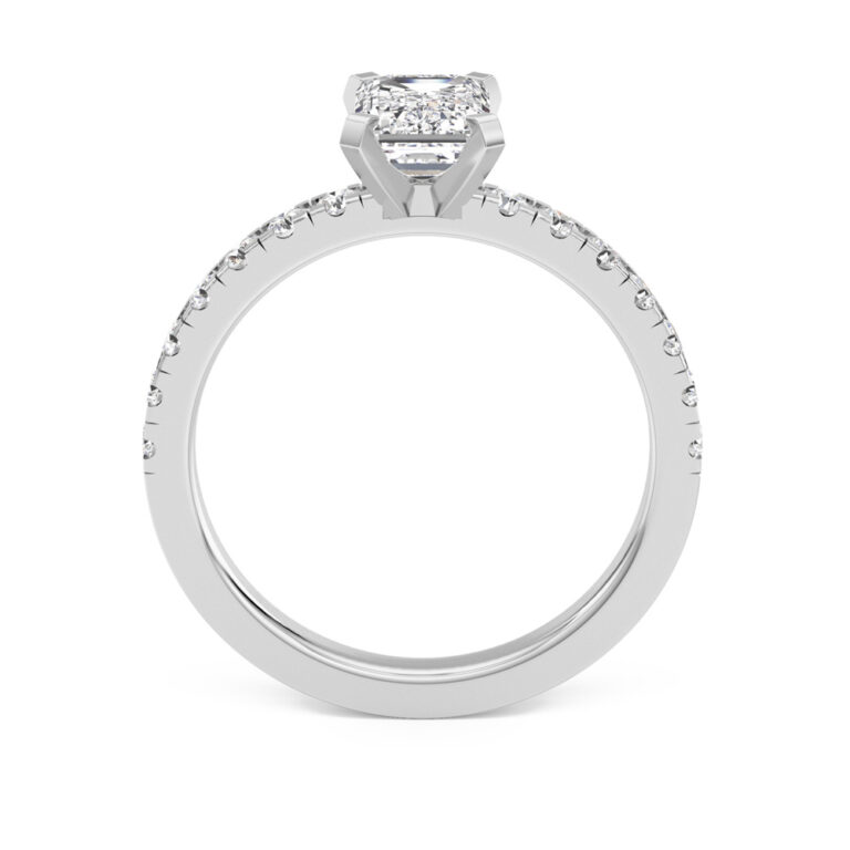 Troy Two Tone Lab Grown Pavé Diamond Engagement Ring