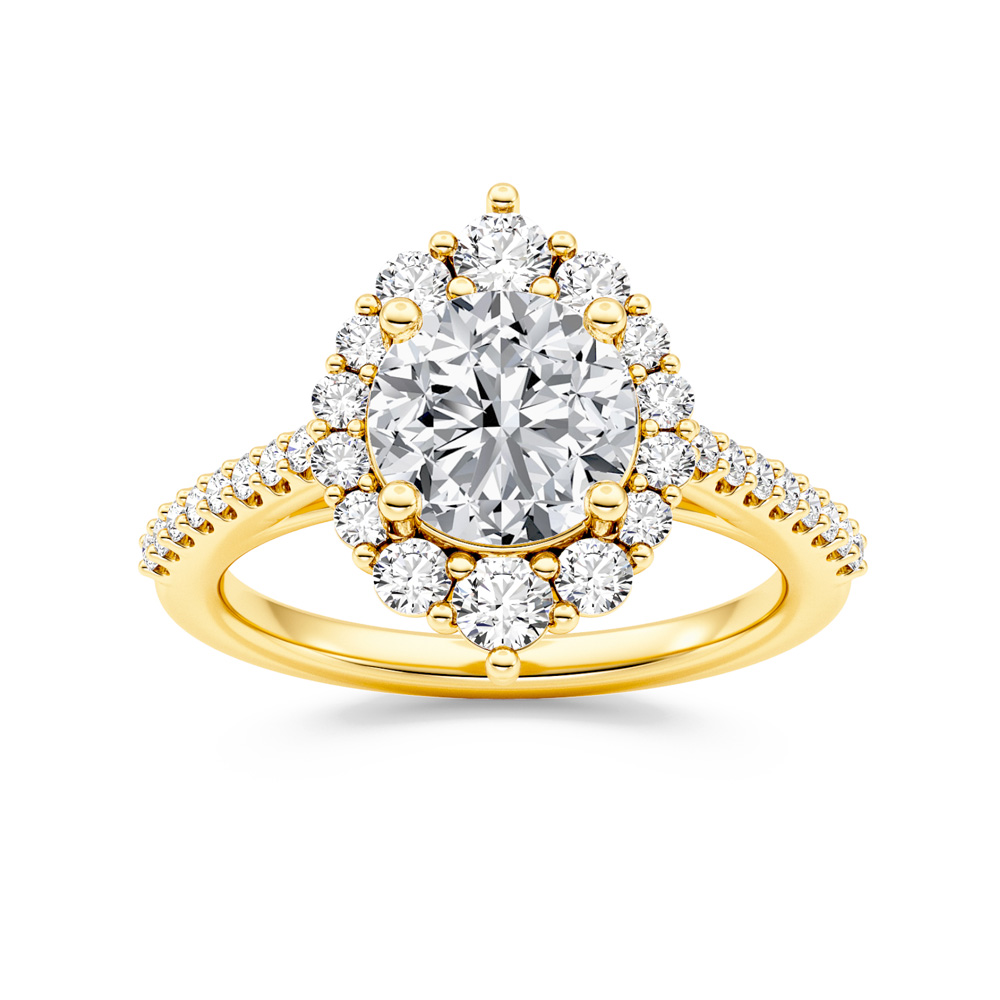 Ever Bloom Round Lab Grown Diamond Engagement Ring | 18K Yellow Gold 4 1/4 CT. TW.