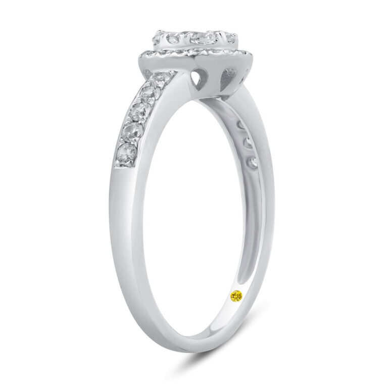 Lab Created Cluster Pavé Diamond Engagement Ring