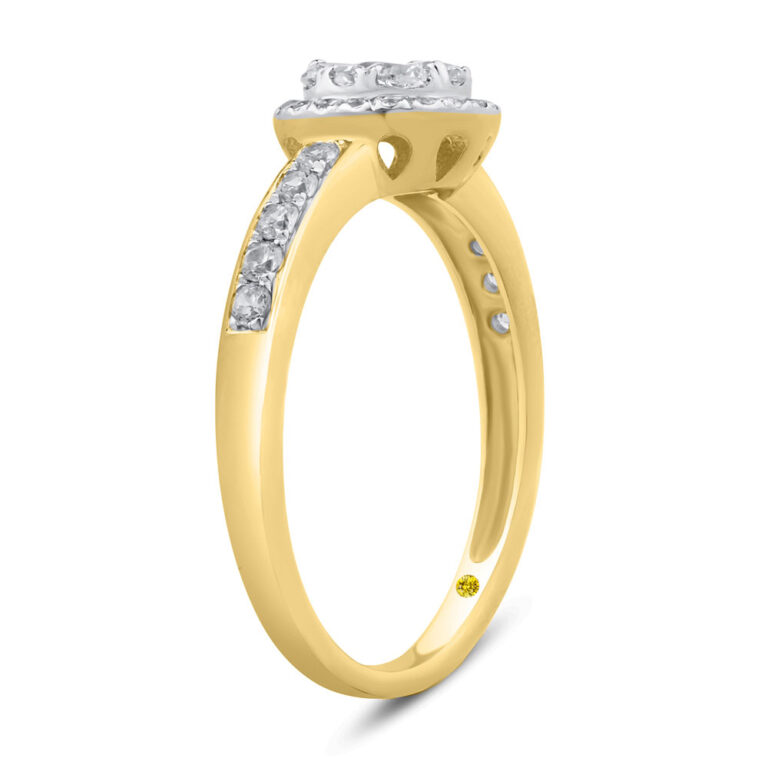Lab Created Cluster Pavé Diamond Engagement Ring
