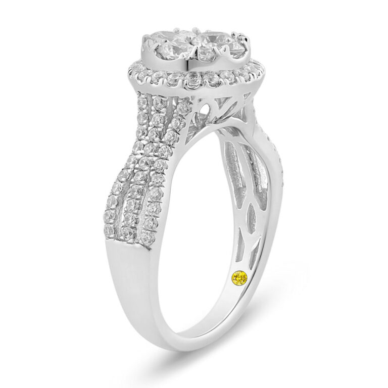 Opulent Lab Grown Cluster Halo Diamond Engagement Ring