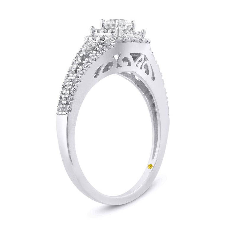 Lab Grown Ripple Diamond Engagement Ring