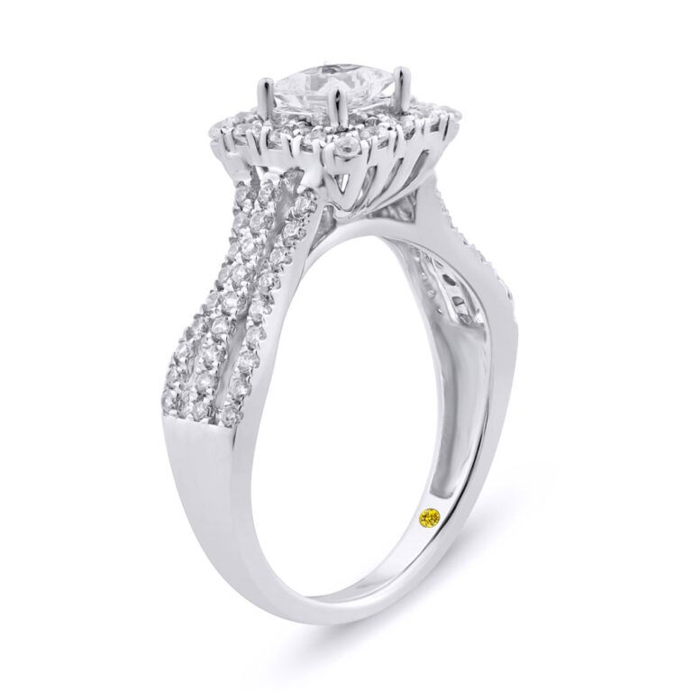 Radiant Tier Princess Cut Double Halo Lab Grown Diamond Engagement Ring