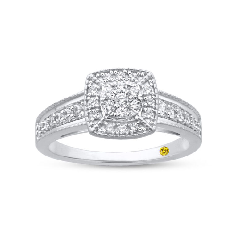 Vintage Inspired Lab Created Halo Diamond Engagement Ring