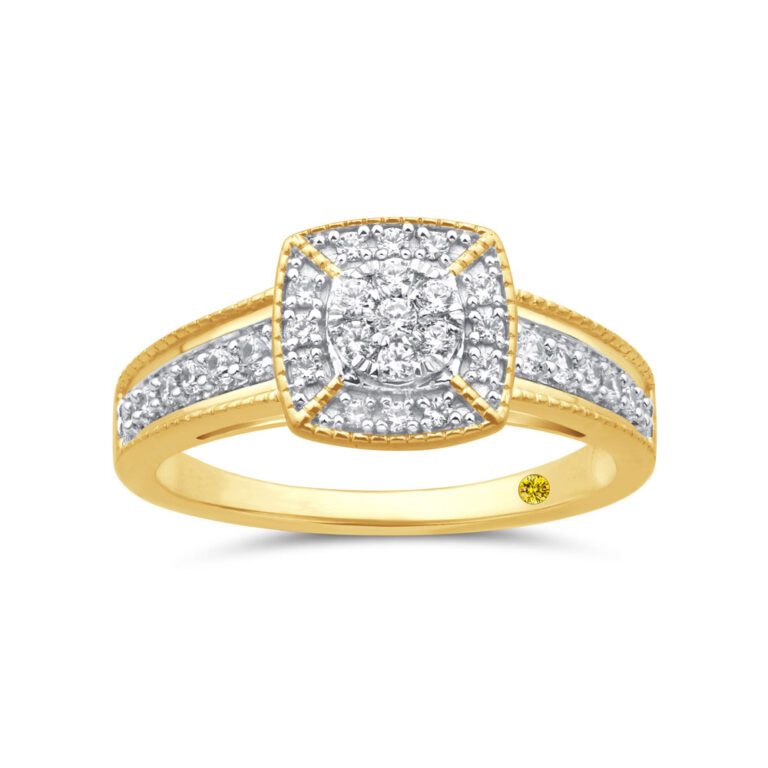 Vintage Inspired Lab Created Halo Diamond Engagement Ring