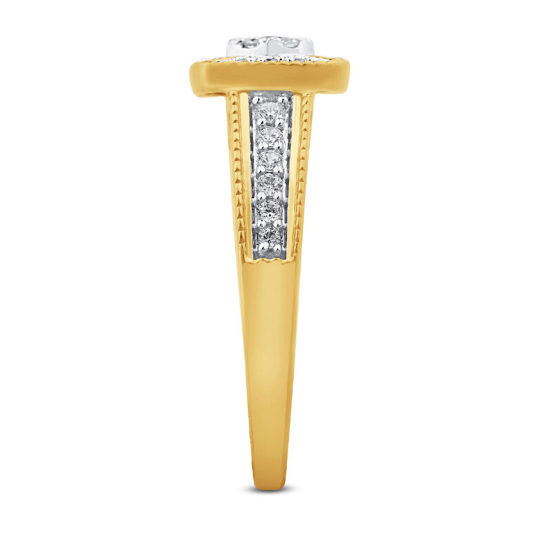 Vintage Inspired Lab Created Halo Diamond Engagement Ring
