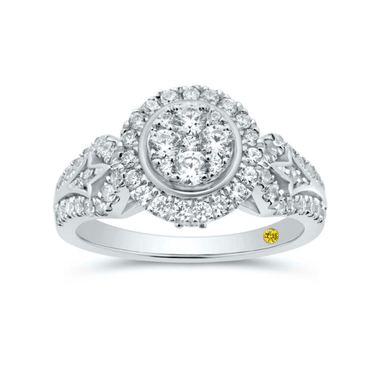 Elevate Bloom Lab Created Halo Diamond Ring