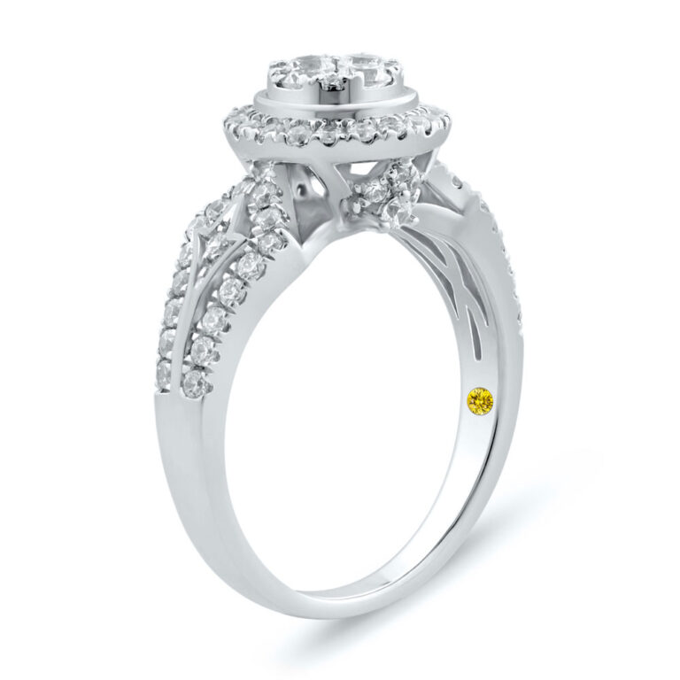 Elevate Bloom Lab Created Halo Diamond Ring