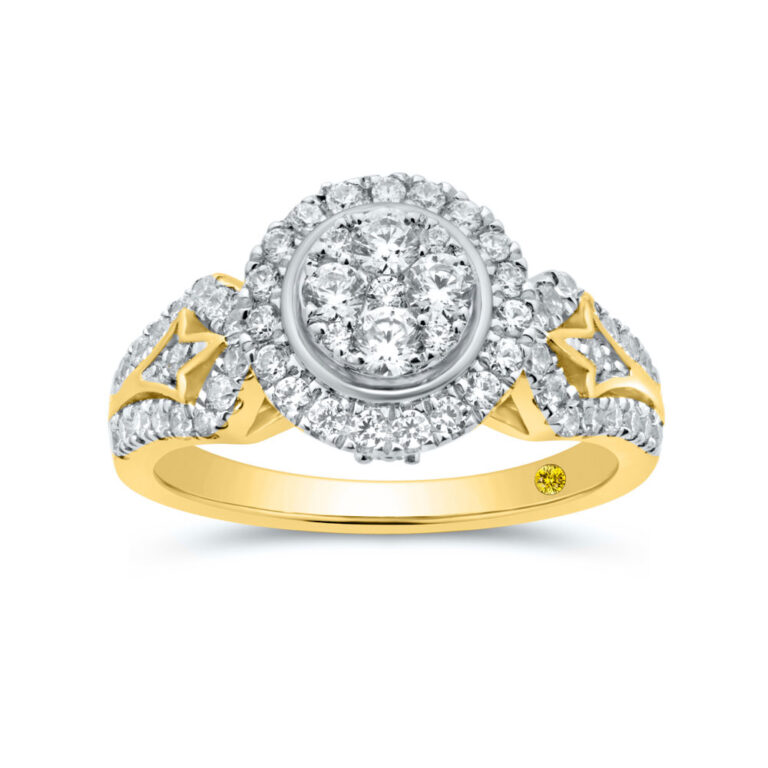 Elevate Bloom Lab Created Halo Diamond Ring