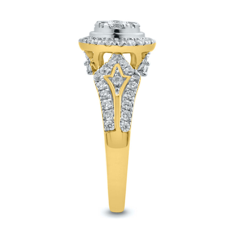 Elevate Bloom Lab Created Halo Diamond Ring