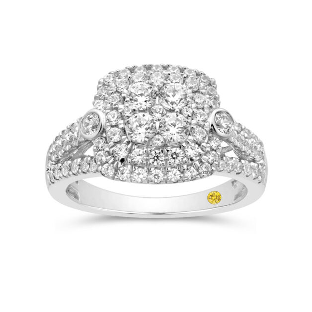 Glorious Lab Grown Cluster Diamond Engagement Ring