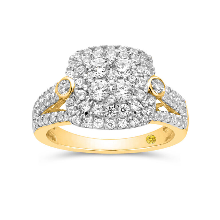 Glorious Lab Grown Cluster Diamond Engagement Ring