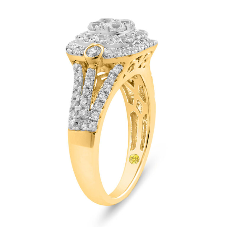 Glorious Lab Grown Cluster Diamond Engagement Ring