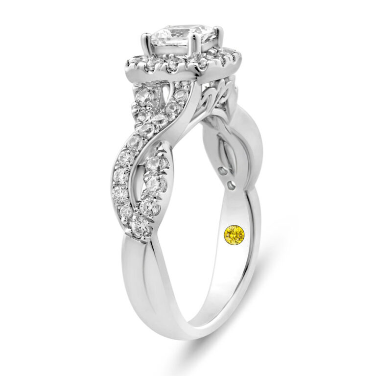 Eternity Weave Princess Cut Lab Diamond Engagement Ring