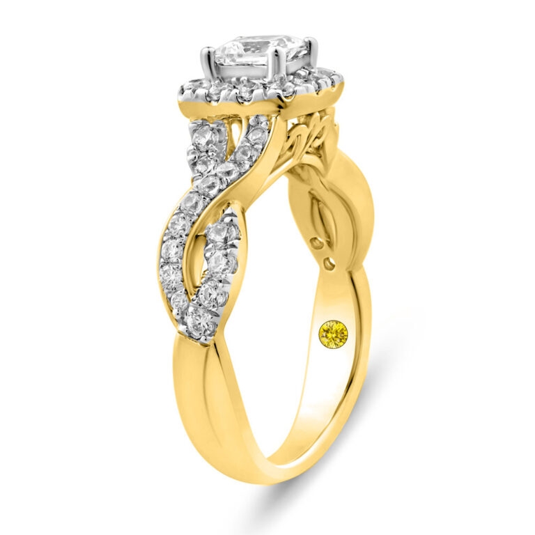 Twisted Shank Lab Grown Princess Cut Diamond Engagement Ring