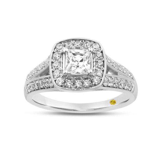 Princess Cut Cushion Shaped Lab Created Diamond Engagement Ring