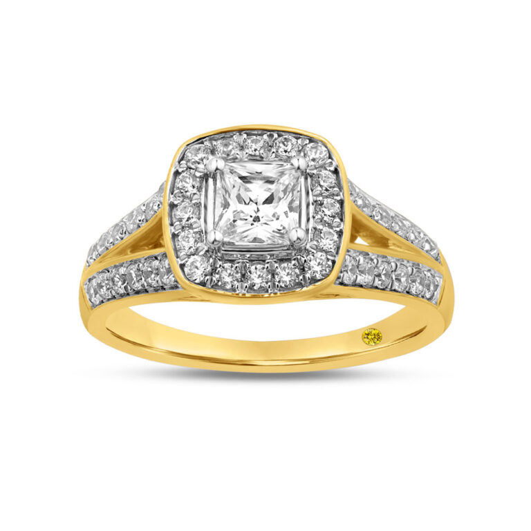 Princess Cut Cushion Shaped Lab Created Diamond Engagement Ring