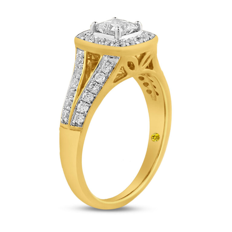 Princess Cut Cushion Shaped Lab Created Diamond Engagement Ring