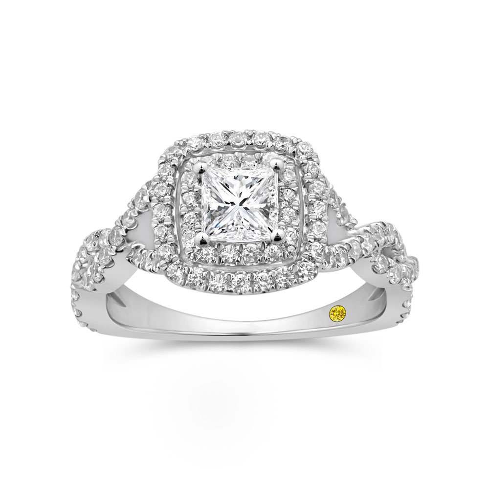Double Halo Lab Grown Princess Cut Diamond Ring La Joya