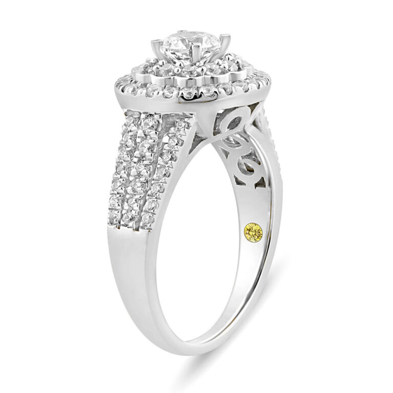 Floral Double Halo Lab Grown Diamond Engagement Ring