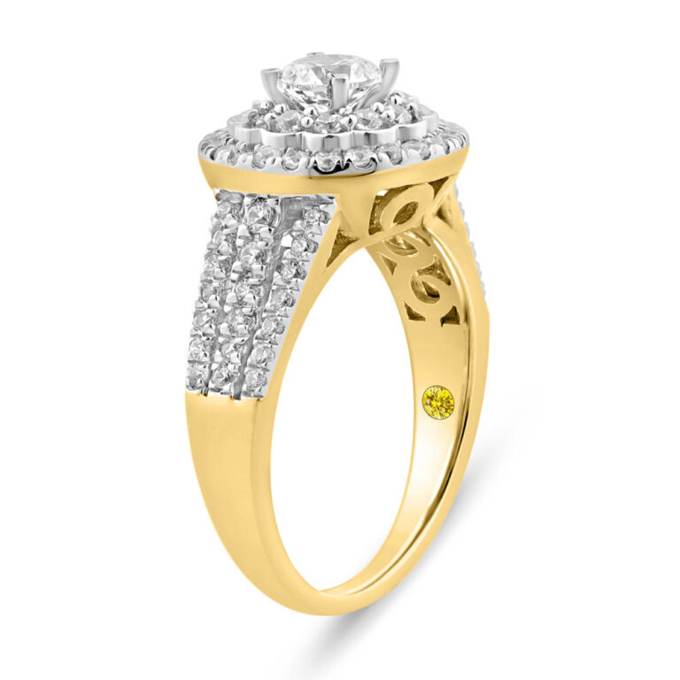 Floral Double Halo Lab Grown Diamond Engagement Ring