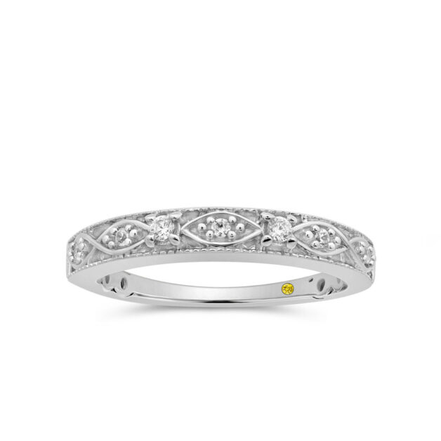 Art Deco Themed Lab Grown Diamond Promise Ring-1/10 ct. tw.-925 Sterling Silver_1