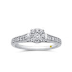 Lab Created Halo Pavé Diamond Engagement Ring