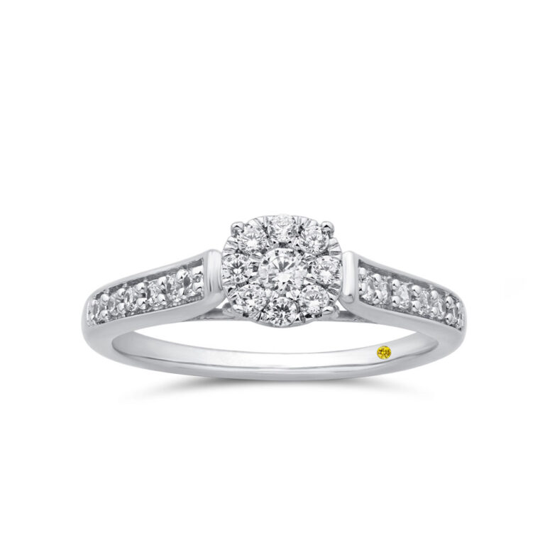 Lab Created Halo Pavé Diamond Engagement Ring