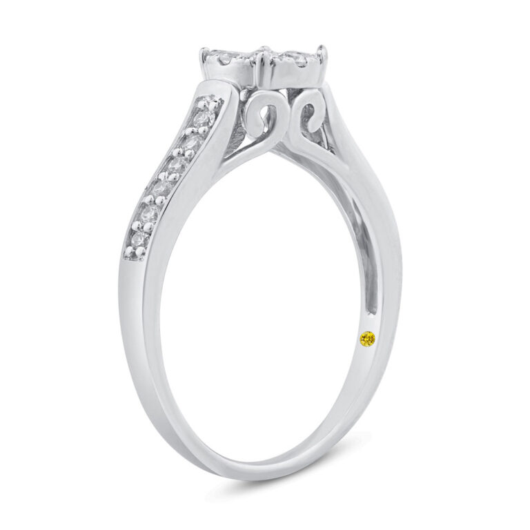 Lab Created Halo Pavé Diamond Engagement Ring