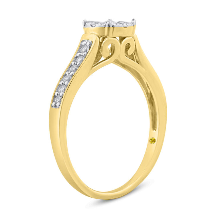Lab Created Halo Pavé Diamond Engagement Ring