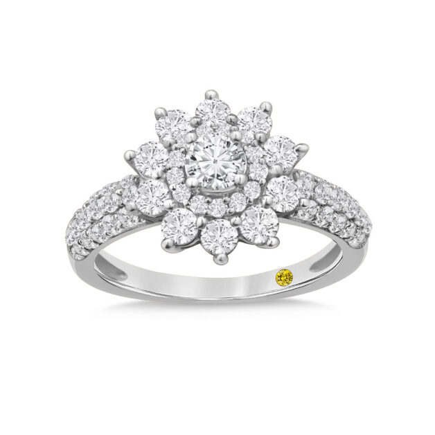 Floral Themed Lab Grown Diamond Ring (1 1/2 ct. tw.) - 18K White Gold_1
